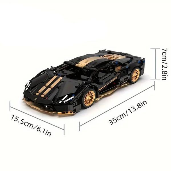 Машинка конструктор Lamborghini Black 1309 деталей 1000169 фото