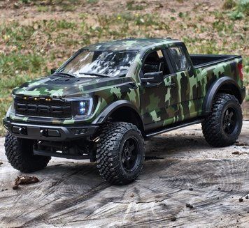 Радіокерований повнопривідний позашляховик пікап Ford F-150 4WD 1:12 (Металевий кардан, LED-світло, Двері відчиняються) &mdash; Камуфляж 1000254 фото