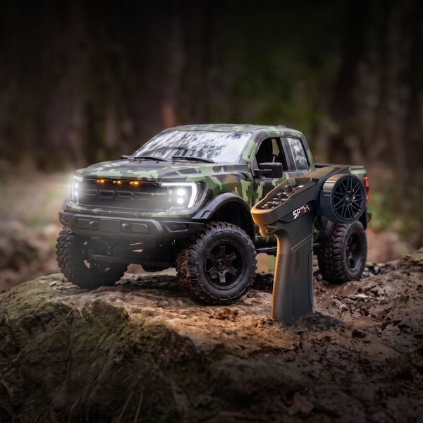 Радіокерований повнопривідний позашляховик пікап Ford F-150 4WD 1:12 (Металевий кардан, LED-світло, Двері відчиняються) &mdash; Камуфляж 1000254 фото