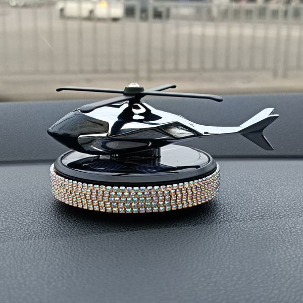 Автомобильный ароматизатор вертолета на солнечной батарее в стразах 1000166 фото