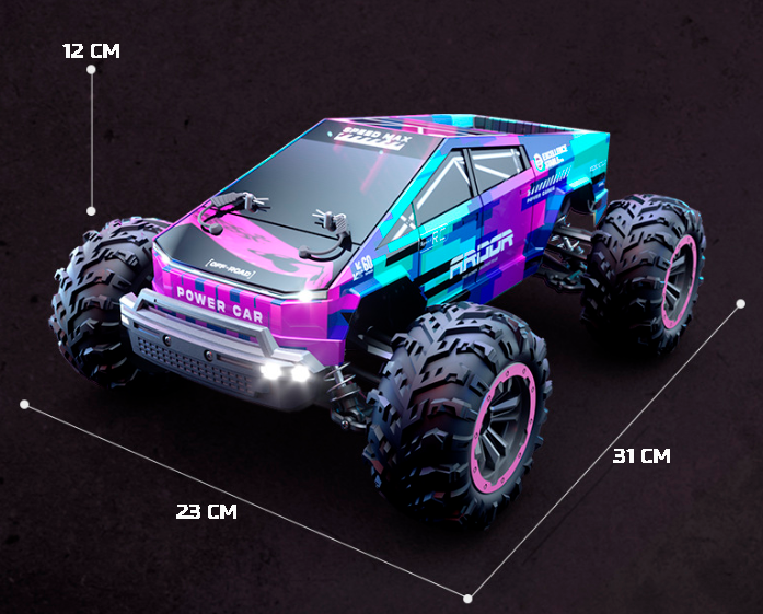 Внедорожник на радиоуправлении JJRC Cybertruck 4WD 40 км/ч Фиолетовый 1000250 фото