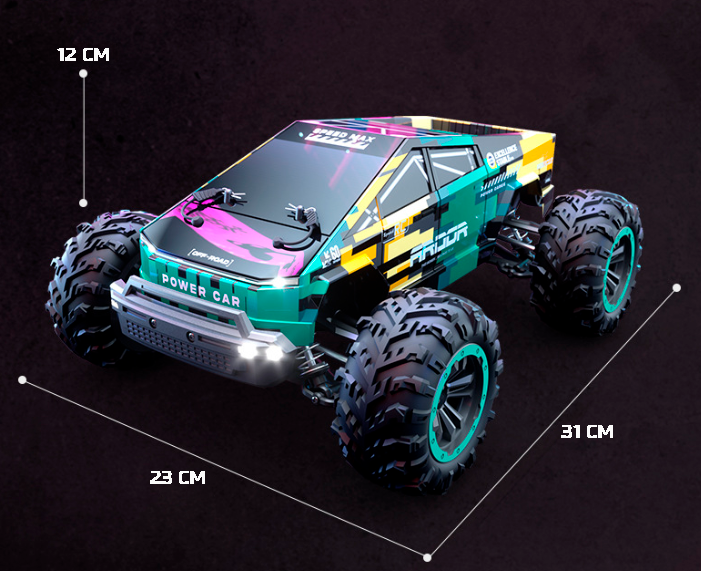 Позашляховик на радіокеруванні JJRC Cybertruck 4WD 40 км/г Зелений 1000250-1 фото